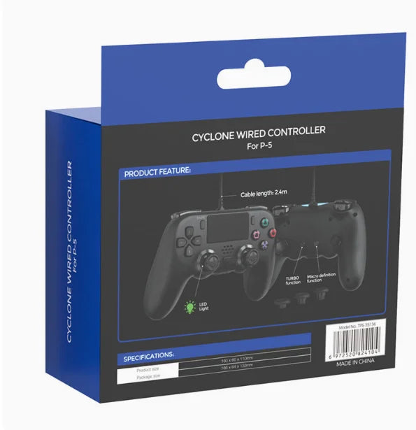 TP5-35136 Optical Digital 3M Wired Gamepad for PS5 Slim Game Controller Joystick with Continuous Programming Back Key