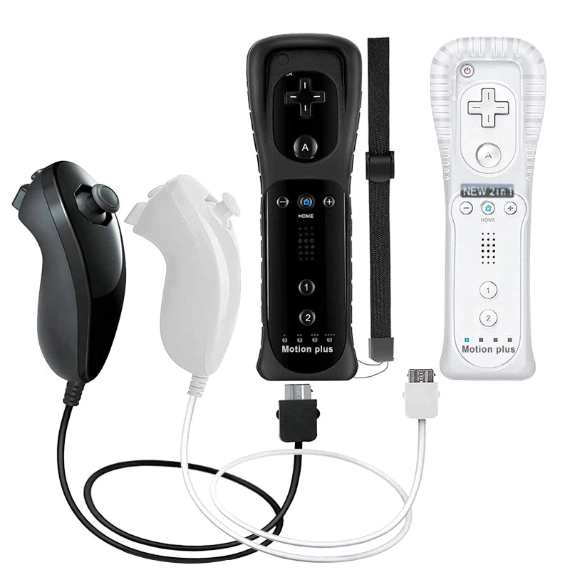 1 Set/2 Set Remote Controller with Nunchuck Controller for Wii Games Control for Wii Console Wireless Gamepad with Motion Plus