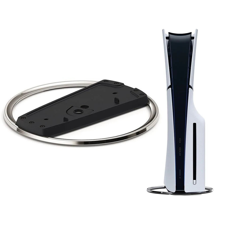 Portable Metal Vertical Stand for PS5 & PS5 Slim Digital Disk Version Anti-Slip Base Holder for Playstation 5 Pro Game Console