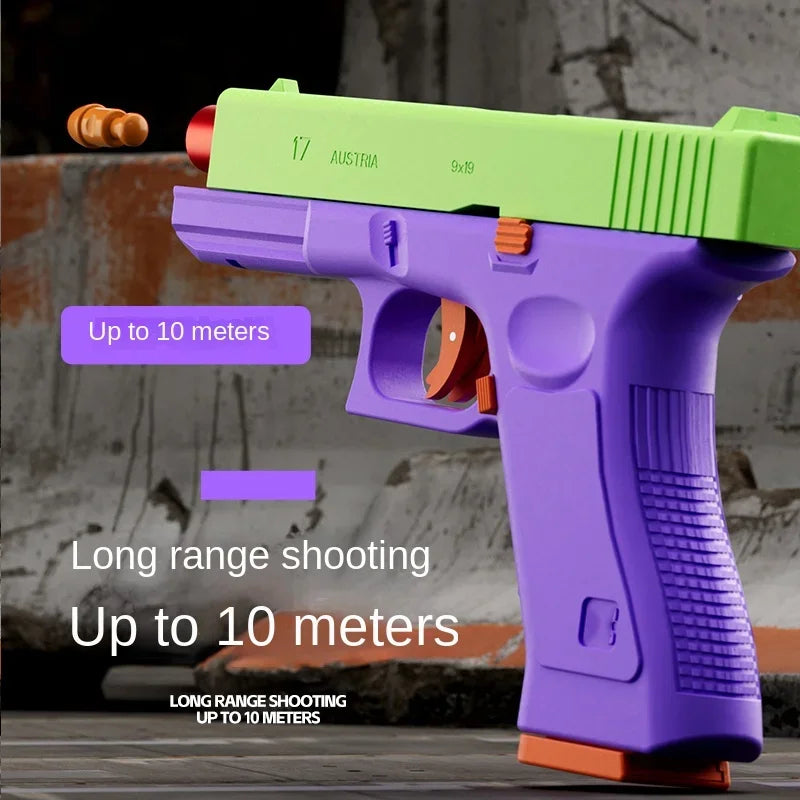 Pistol Gun Soft Bullet Gun With Blowback, Single Shot And Shell Ejcetion Capability, Blaster, Outdoor Sports Shooting Game