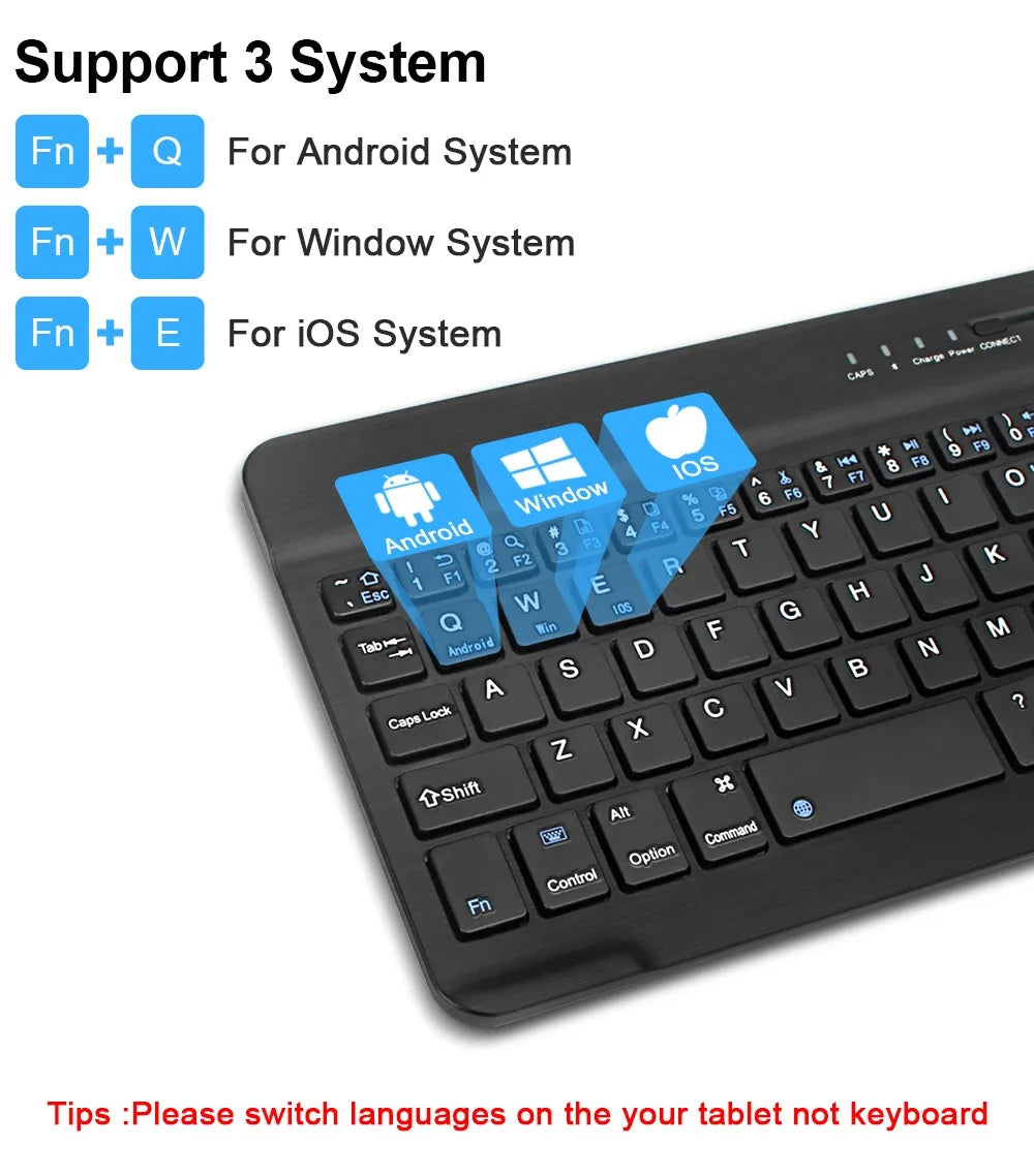 Mini Bluetooth Keyboard RGB Wireless Keyboard 10 inch Backlit Keyboard Backlight Touchpad Keyboard for IOS Android Windows iPad