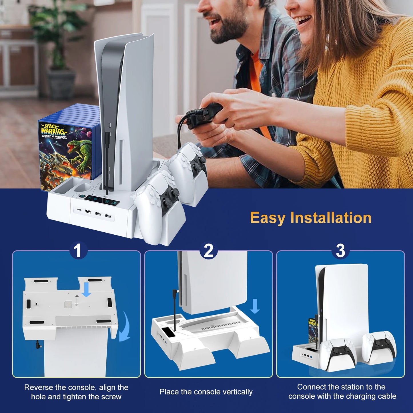 PS5 Cooling Station for PS5/PS5 Slim Disc Digital Console, PS5 Cooling Stand PS5 Slim Cooling Station, PS5 Stand PS5 Accessories