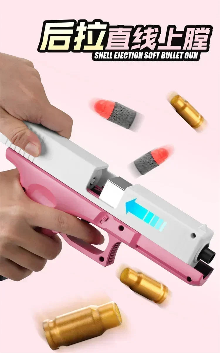 M1911 Bullet Toy Gun for Kids Outdoor Glock Rock Soft Bullet Gun Toy Throwing Case!110021