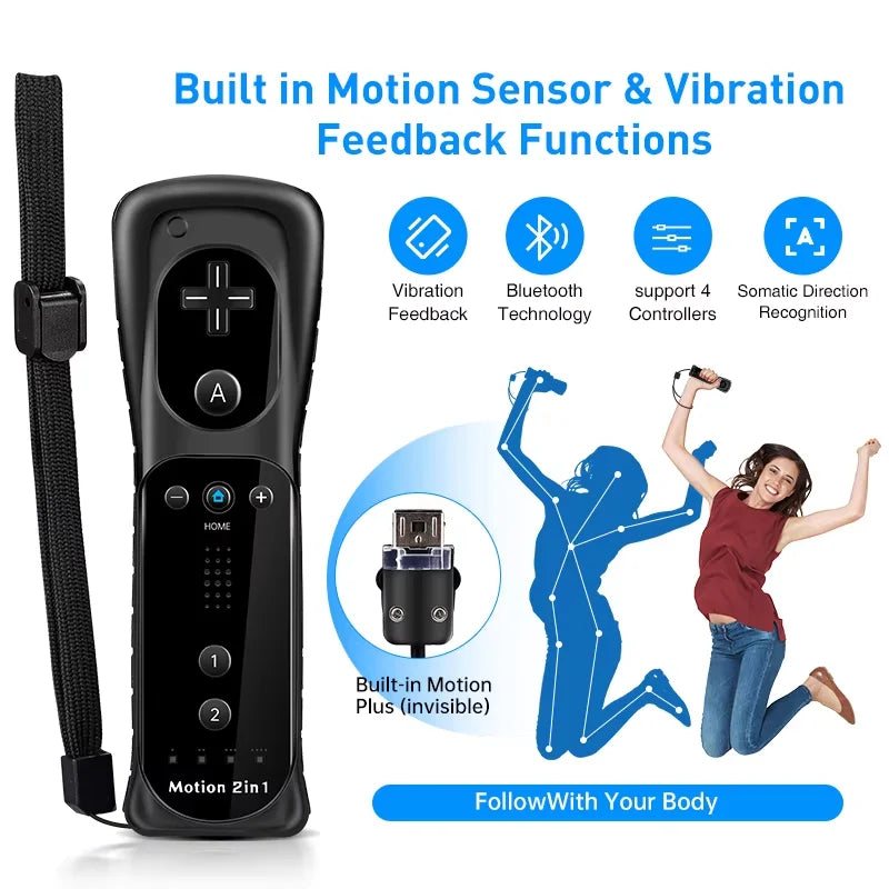 2 in 1 Wireless Controller For NS Wii Gamepad Set Motion Plus Remote Controller Joypad for NS Wii Games Control Accessories