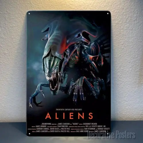 m1,Aliens Movie Metal Poster - Collectable Tin Sign 20x30cm-Aluminum