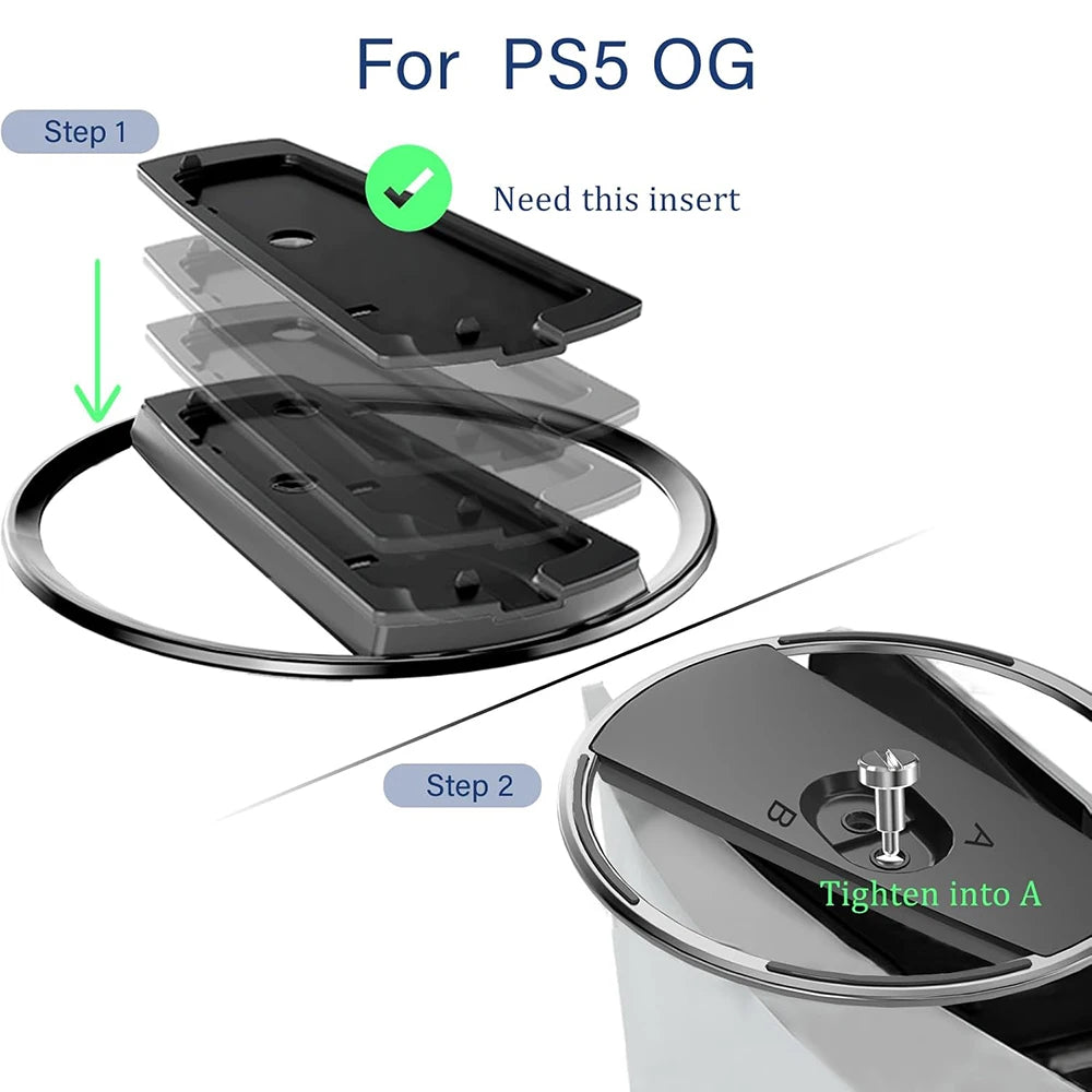 Portable Metal Vertical Stand for PS5 & PS5 Slim Digital Disk Version Anti-Slip Base Holder for Playstation 5 Pro Game Console