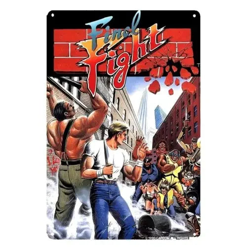 Final Fight Retro Arcade Video Game Metal Poster Tin metal sign 20*30cm
