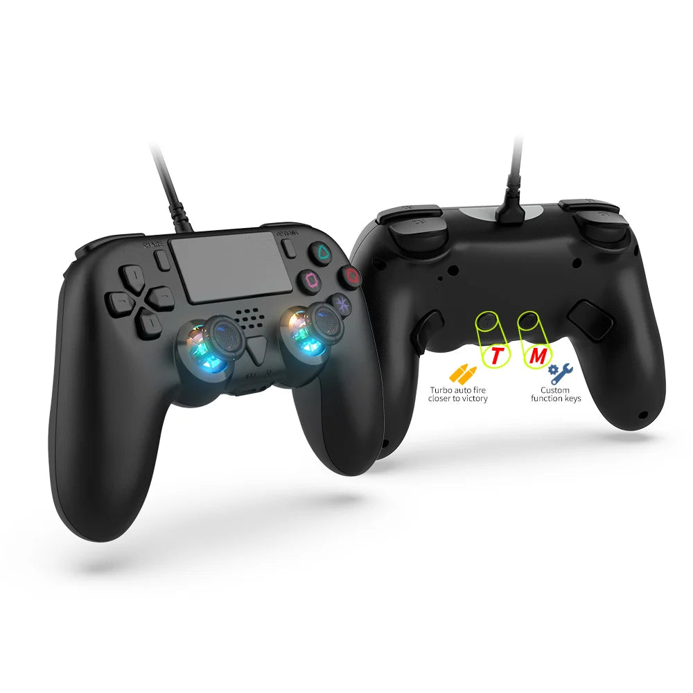 TP5-35136 Optical Digital 3M Wired Gamepad for PS5 Slim Game Controller Joystick with Continuous Programming Back Key