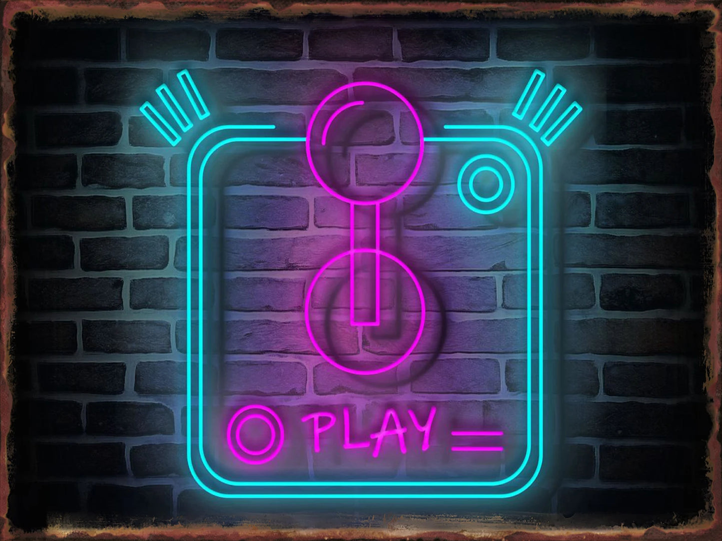 Neon Game Metal Tin Sign Gamer Room Poster Electronic Arena Wall Decor Internet Bar Plaque Gamepad Iron Plate Painted Home Mural