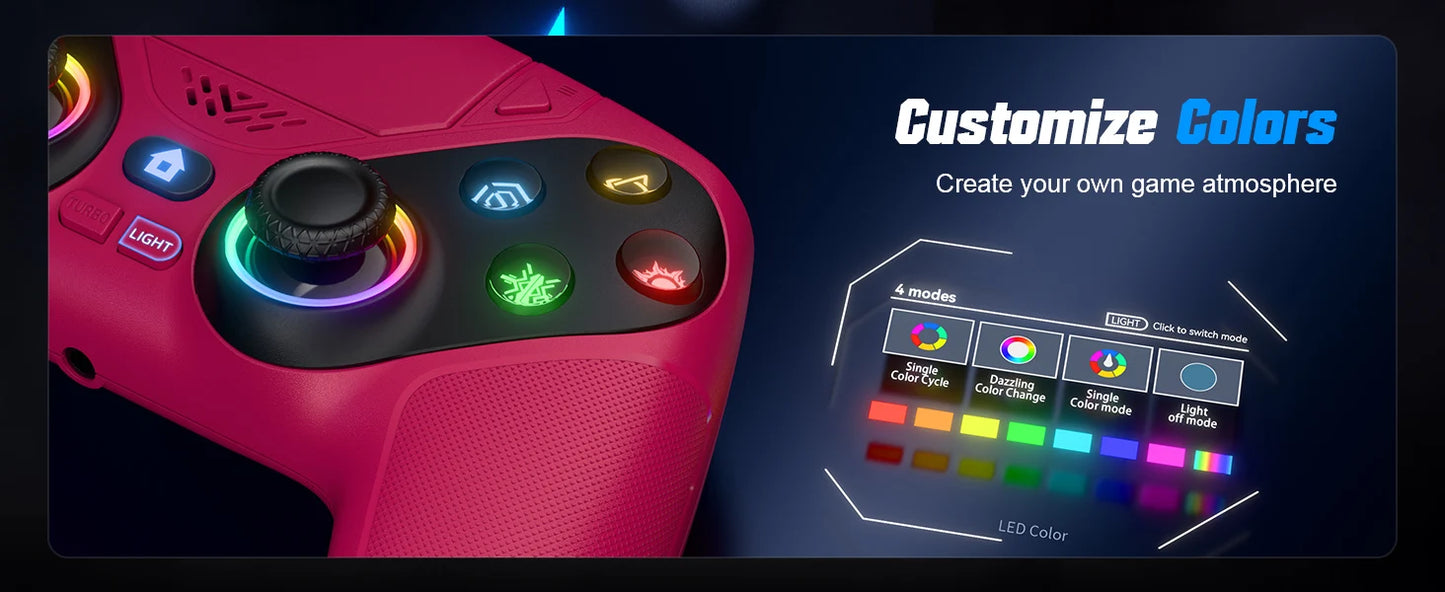 bonacell Ps5 Wireless Controller For Ps5/Ps5 Pro/Ps5 Slim With Hall Joystick Dual Vibration Bluetooth Gamepad Turbo Programming