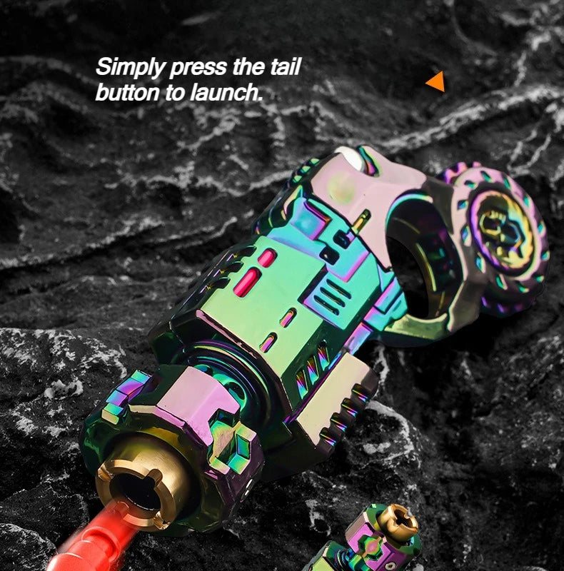 Shell-Ejecting Alloy Toy Pistol Set Stress Relief Fidget Sensory Toy Mini Finger Spinning Top EDC Desk Gadget Gift for Teen Boys