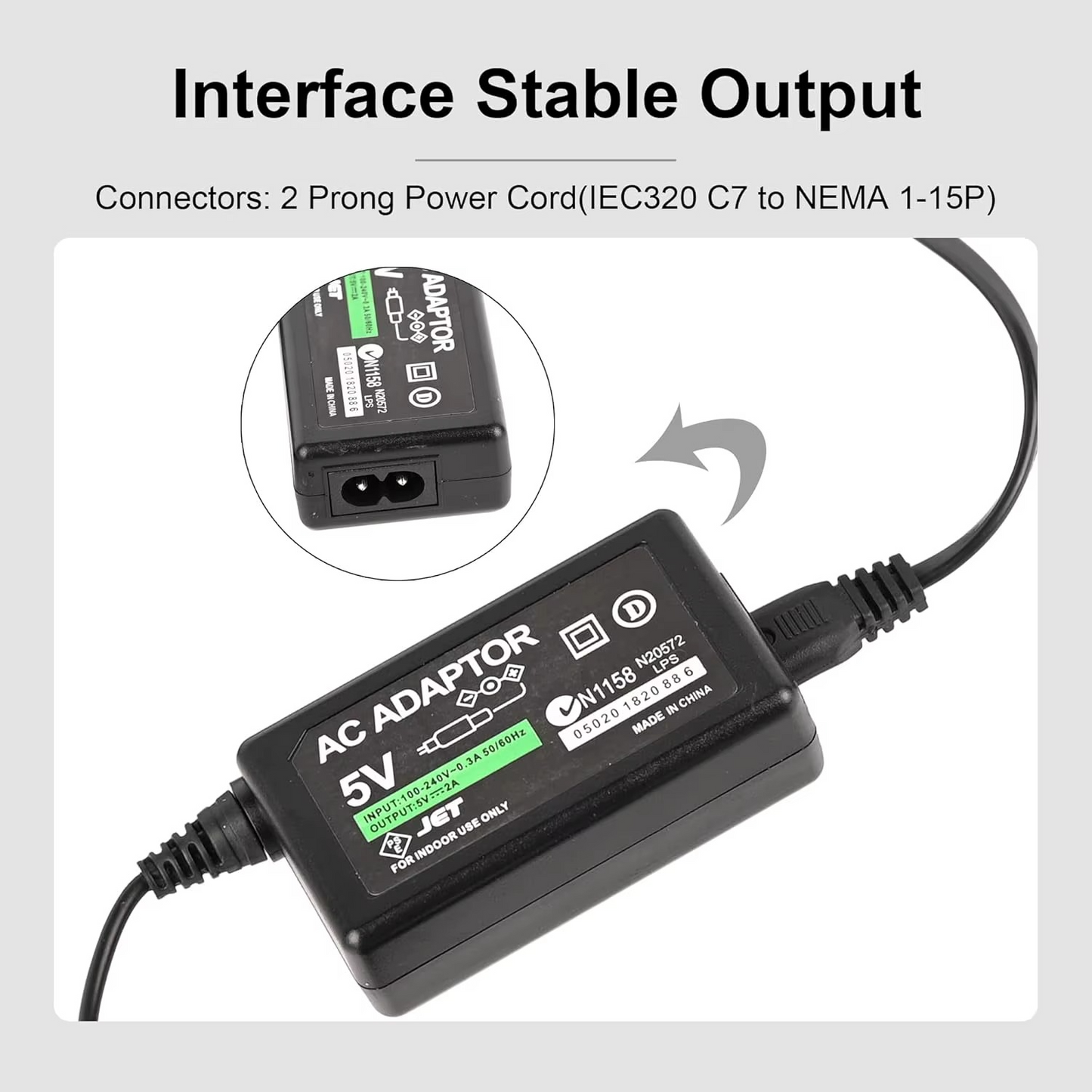 Caricabatteria AC Adattatore 5V per PSP Serie 2000/3000