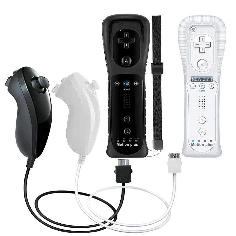 1 Set/2 Set Remote Controller with Nunchuck Controller for Wii Games Control for Wii Console Wireless Gamepad with Motion Plus