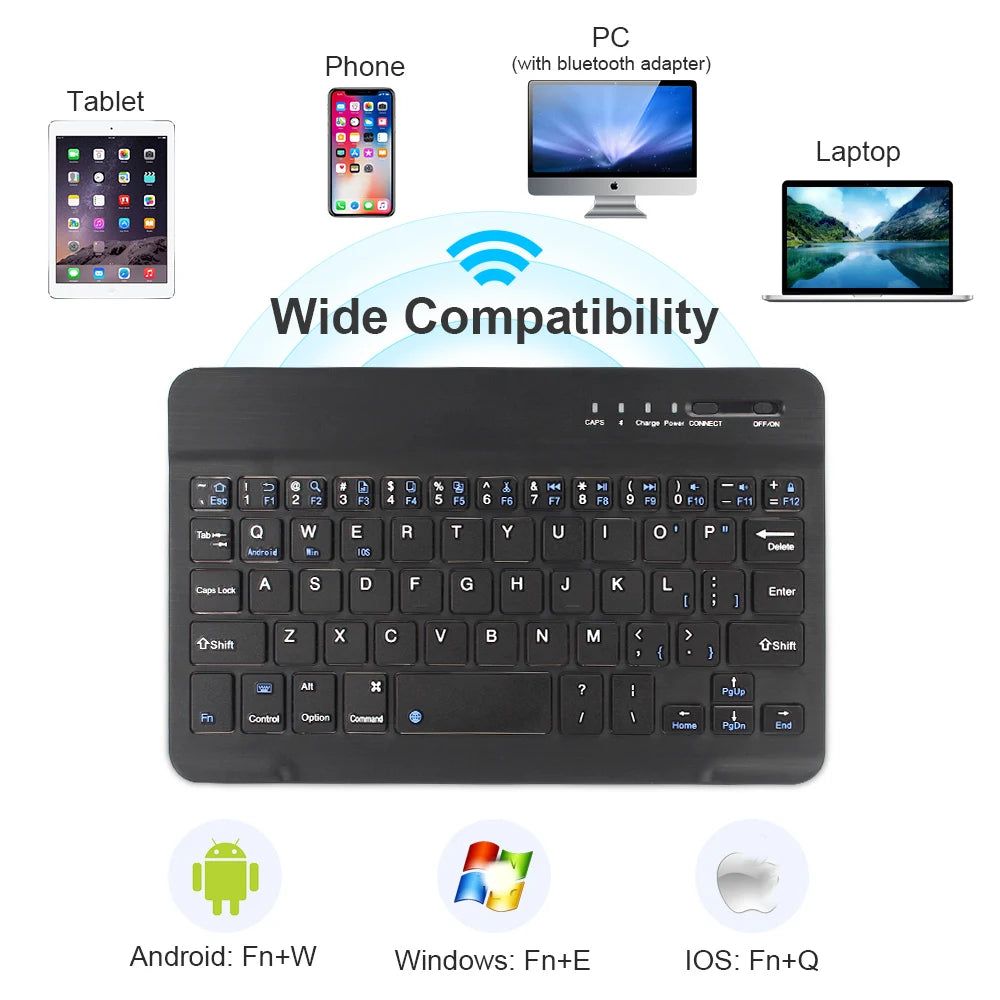 Mini Bluetooth Keyboard RGB Wireless Keyboard 10 inch Backlit Keyboard Backlight Touchpad Keyboard for IOS Android Windows iPad