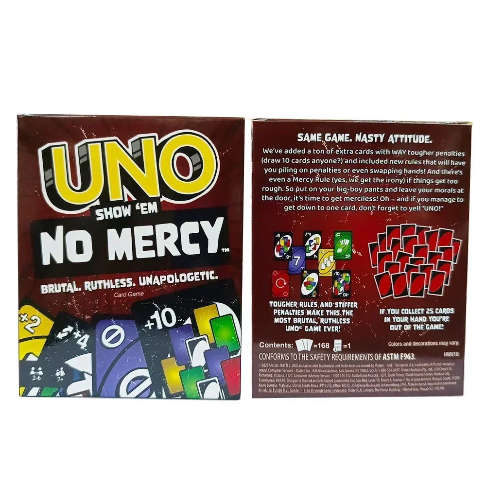 HOT Uno No mercy Game Board Games2025 UNO Cards Table Family Party Entertainment UNO Games Card Toys Children Birthday Christmas