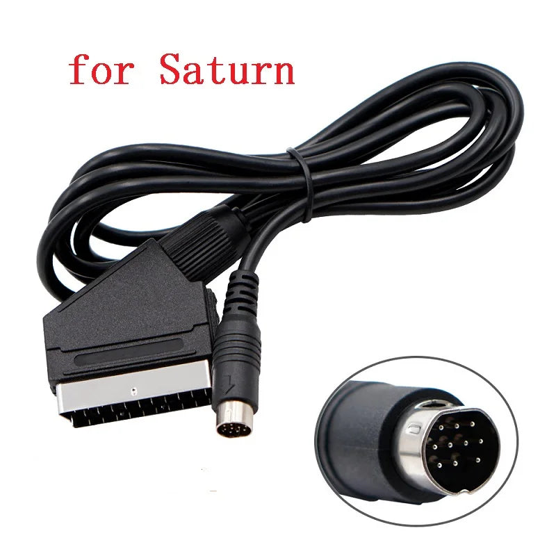 1.8m RGB Scart Cable For PS2/PS1/PS3/SEGA Mega Drive1/MD2/DC Dreamcast/Saturn/XBOX/XBOX 360 Retro Video Game Consoels