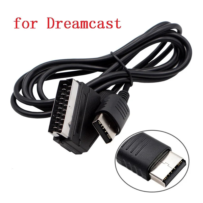 1.8m RGB Scart Cable For PS2/PS1/PS3/SEGA Mega Drive1/MD2/DC Dreamcast/Saturn/XBOX/XBOX 360 Retro Video Game Consoels