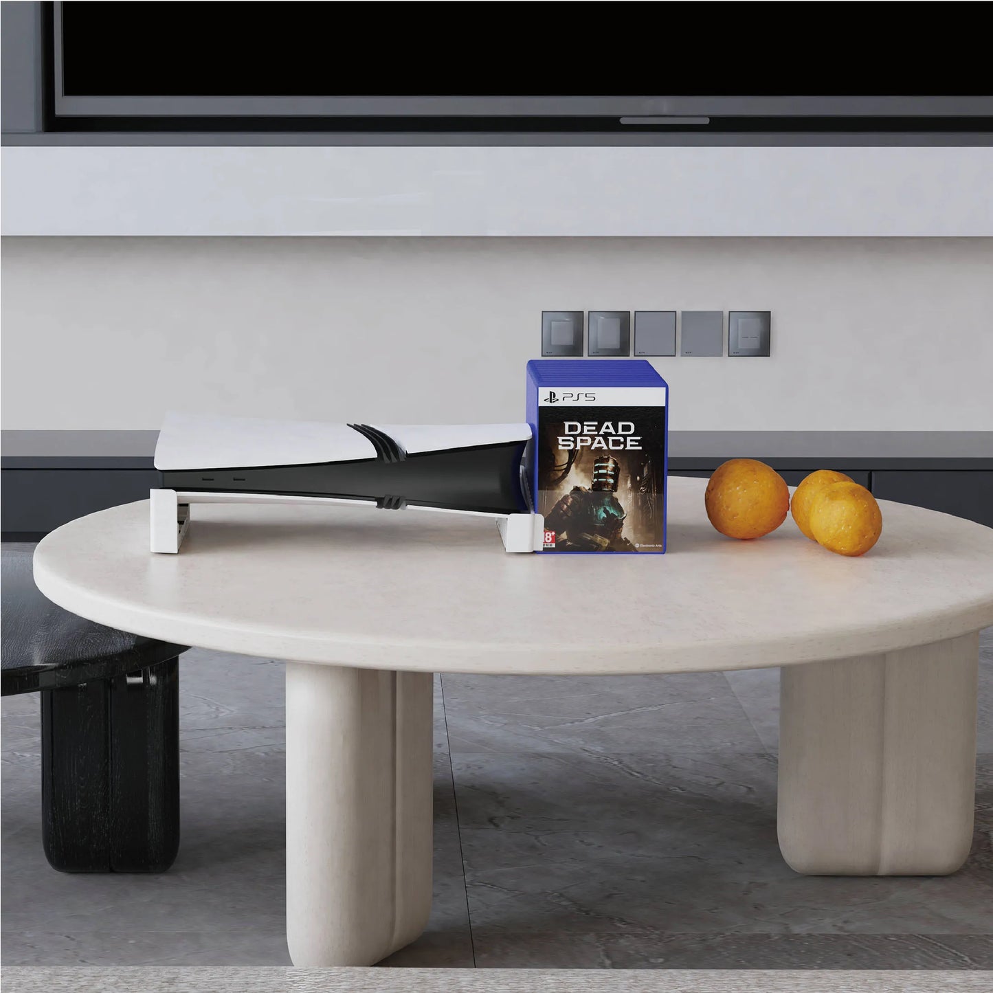 Horizontal Stand for PS5 Slim & Pro Console and Hold 12 Game Disc, Compatible with PlayStation 5 Slim/Pro Disc & Digital Edition