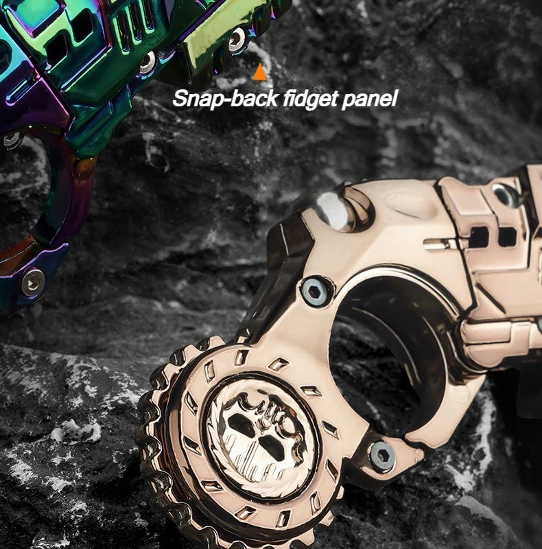 Shell-Ejecting Alloy Toy Pistol Set Stress Relief Fidget Sensory Toy Mini Finger Spinning Top EDC Desk Gadget Gift for Teen Boys