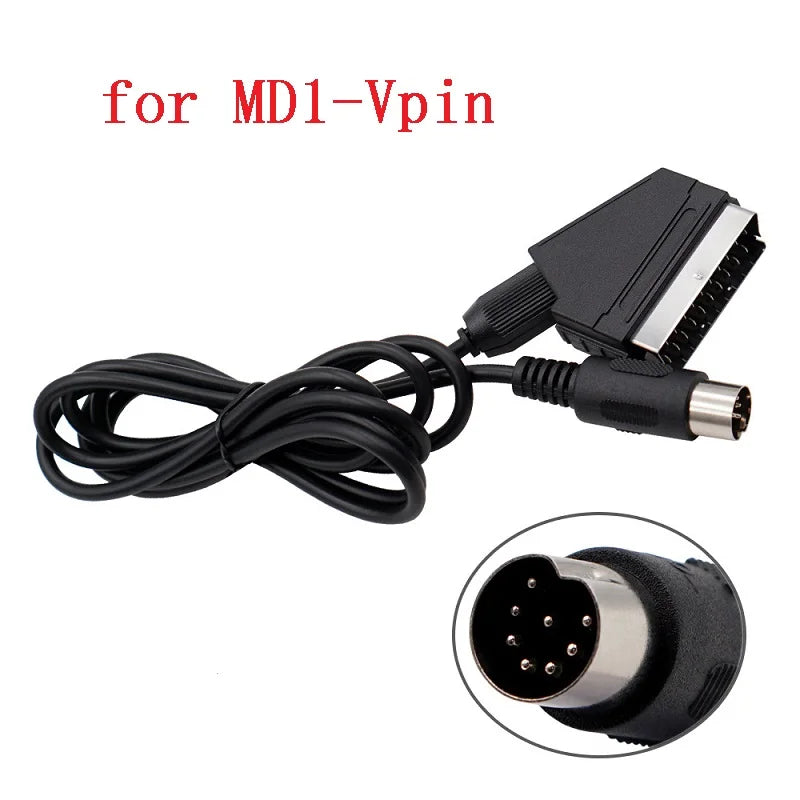 1.8m RGB Scart Cable For PS2/PS1/PS3/SEGA Mega Drive1/MD2/DC Dreamcast/Saturn/XBOX/XBOX 360 Retro Video Game Consoels