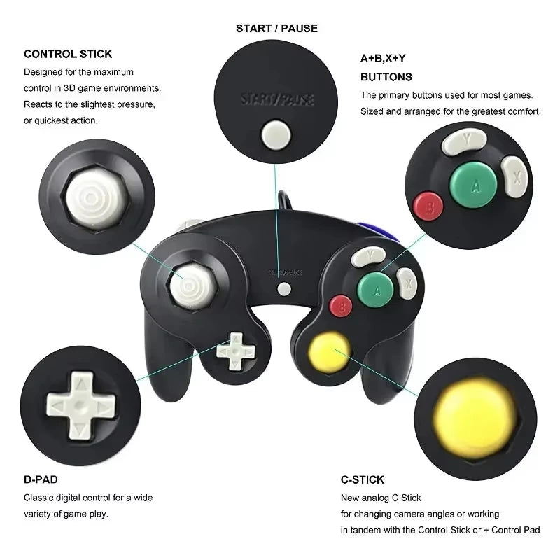 For NGC Controller Wired Handheld Joystick for Nintend For Gamecube Gamepads Game Accessories Dropshipping