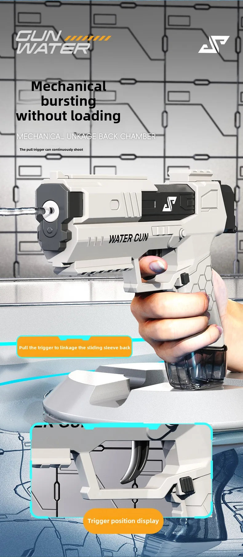 Water Battle Water Gun Manual Burst Water Gun Funny Pistol Toy for Summer Outdoor Beach Water Play Kids Pool Toys Boys Gifts