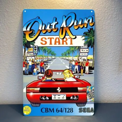 Out Run Retro Video Game Metal Poster Tin metal sign 20*30cm