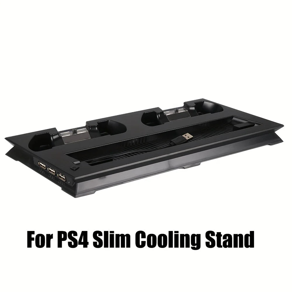 For PS4 Slim / Pro Vertical Cooling Stand Cooler & Dual Joystick USB Charging Station & 3 Extra HUB for Playstation 4 Slim Pro