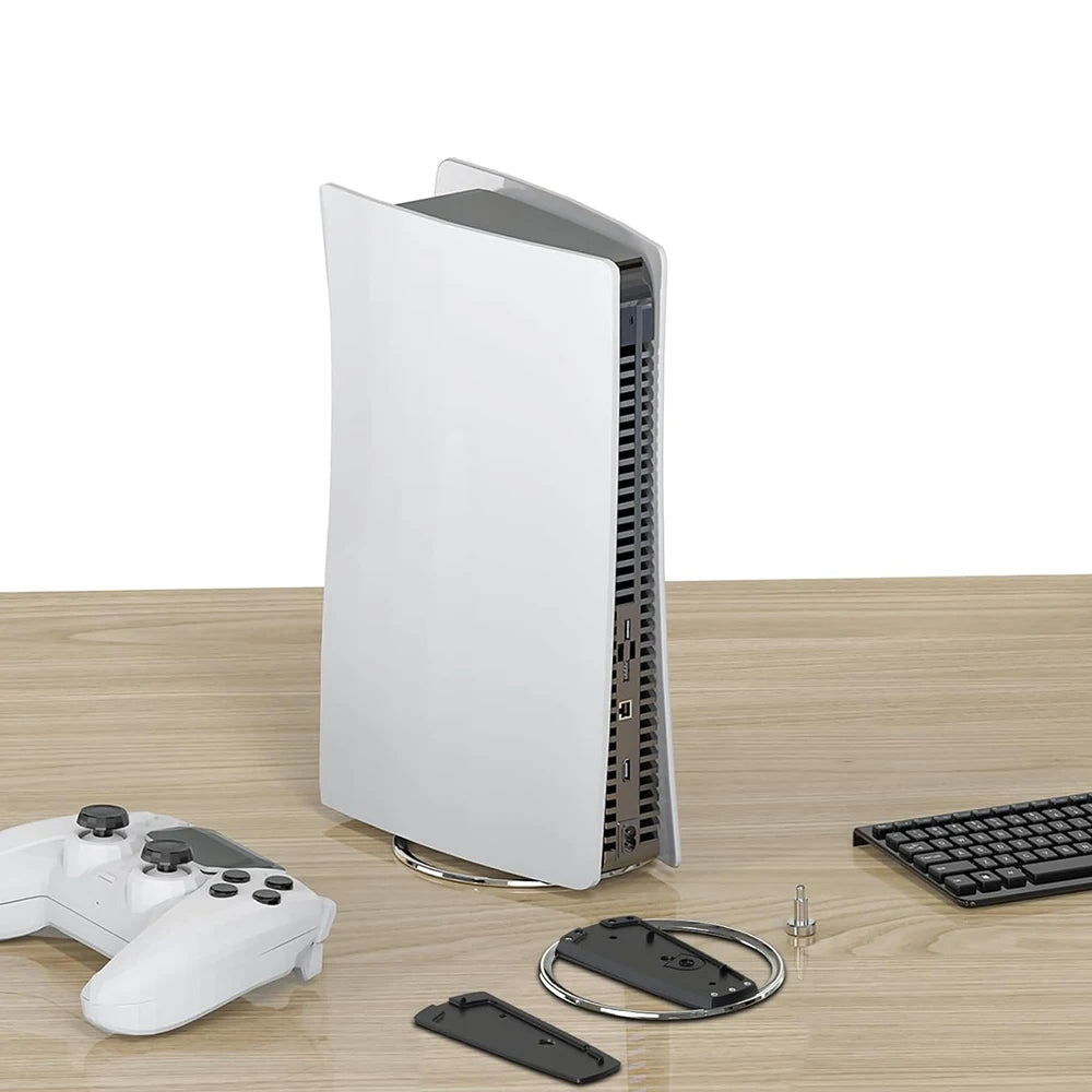 Portable Metal Vertical Stand for PS5 & PS5 Slim Digital Disk Version Anti-Slip Base Holder for Playstation 5 Pro Game Console
