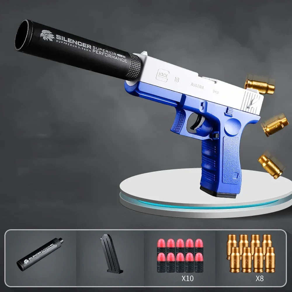 M1911 Bullet Toy Gun for Kids Outdoor Glock Rock Soft Bullet Gun Toy Throwing Case!110021