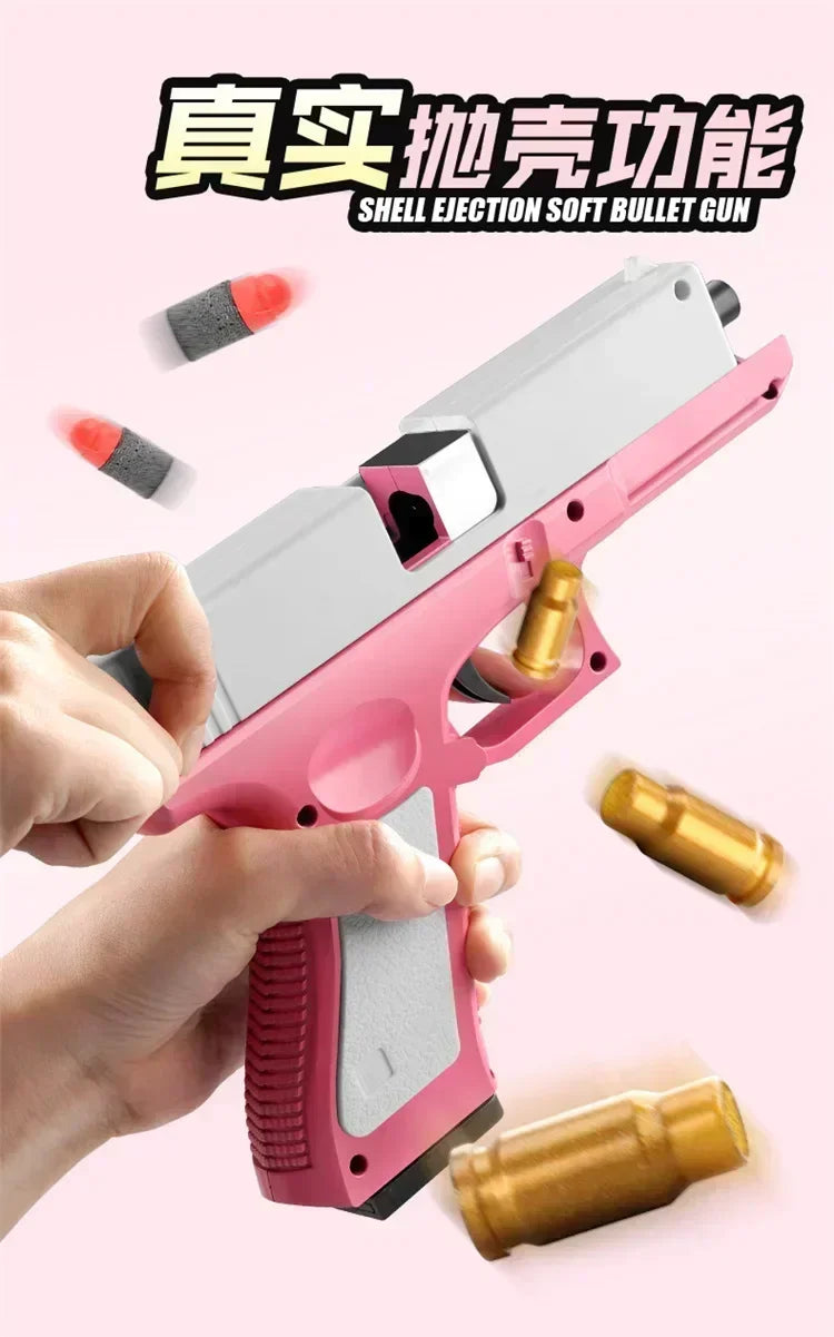 M1911 Bullet Toy Gun for Kids Outdoor Glock Rock Soft Bullet Gun Toy Throwing Case!110021