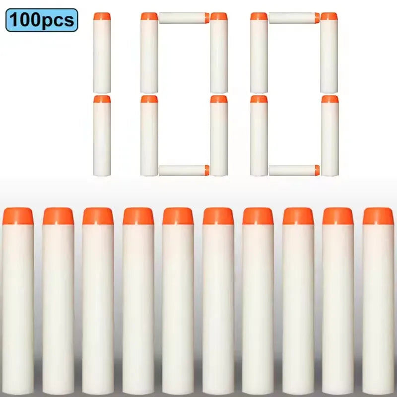 100/50pcs 7.2cm Refill Darts Bullets for Nerf N-Strike Elite Series Blasters Gun Soft Bullet Foam Guns Accessories Children Toy