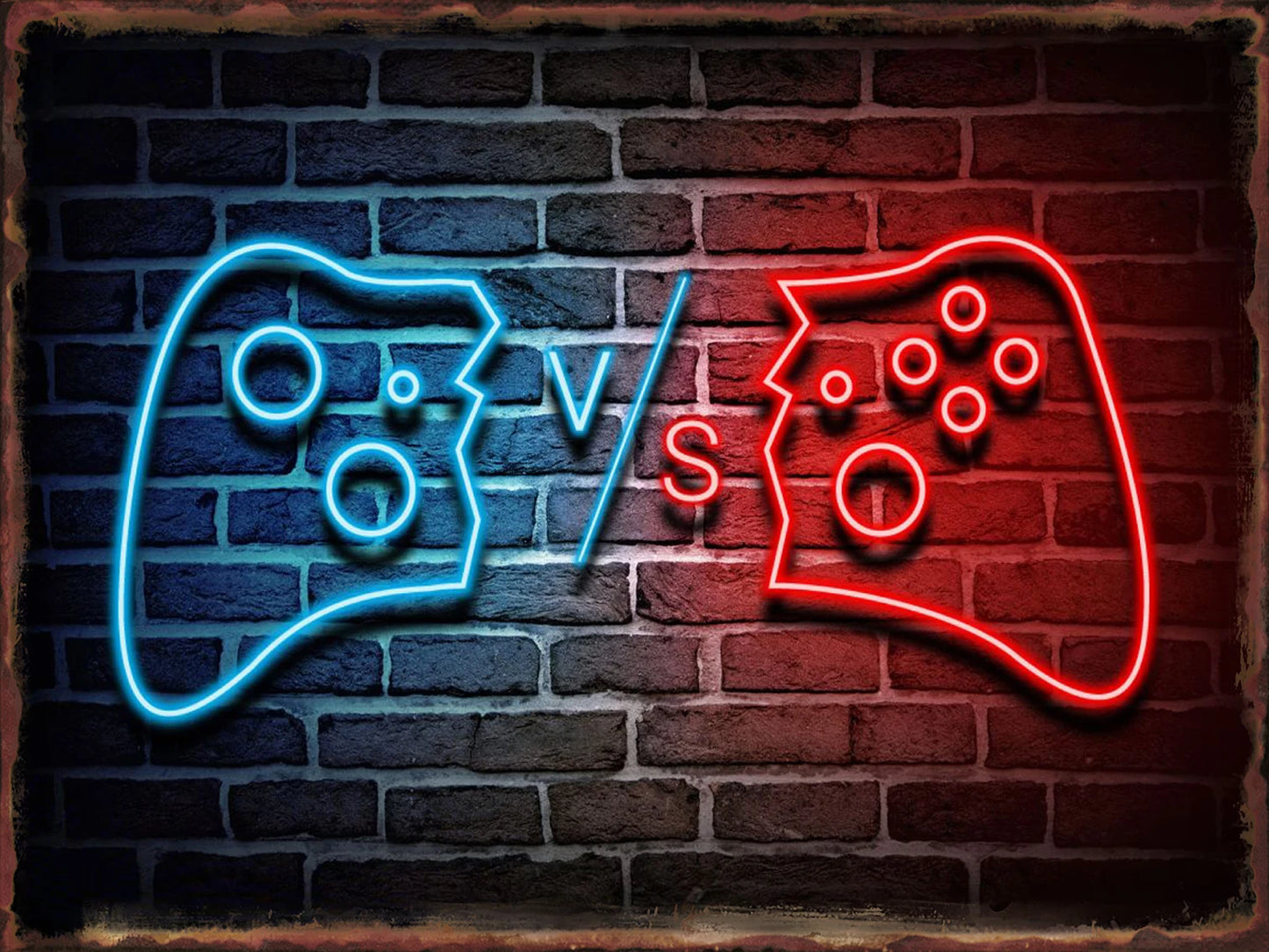 Neon Game Metal Tin Sign Gamer Room Poster Electronic Arena Wall Decor Internet Bar Plaque Gamepad Iron Plate Painted Home Mural