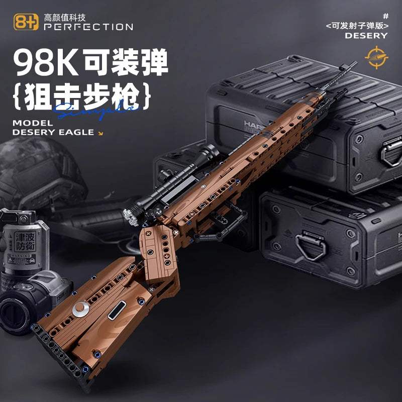 98K Assault Rifle Model Building Blocks Military Army Weapon Pistol Building Block Imitation Gun Brick Toy for Boys Kids Gift