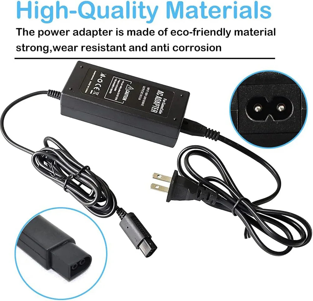AC Power Supply for Gamecube, AV Composite Cable Cord Compatible with Gamecube NGC Console
