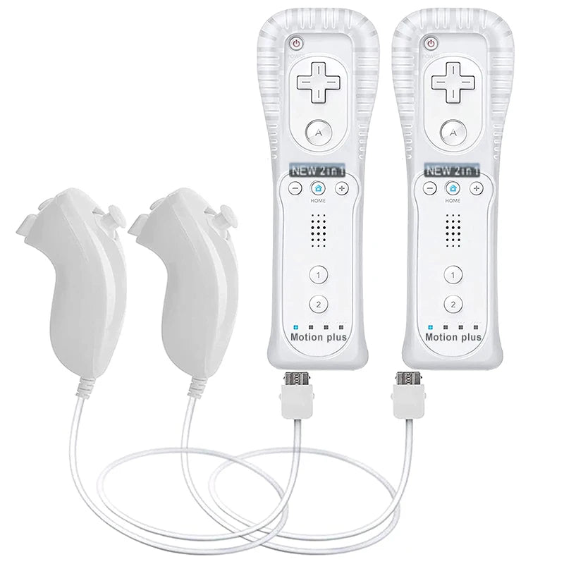 1 Set/2 Set Remote Controller with Nunchuck Controller for Wii Games Control for Wii Console Wireless Gamepad with Motion Plus