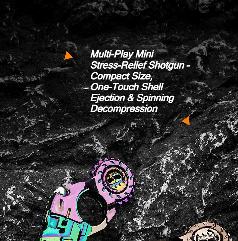 Shell-Ejecting Alloy Toy Pistol Set Stress Relief Fidget Sensory Toy Mini Finger Spinning Top EDC Desk Gadget Gift for Teen Boys