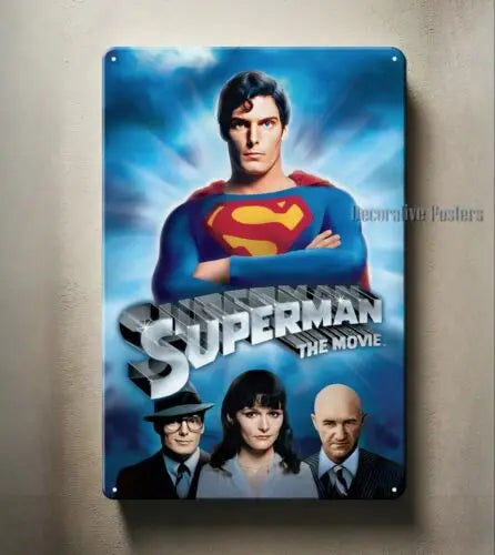 1p，Superman The Movie Metal Poster Tin Sign - 20x30cm Plate