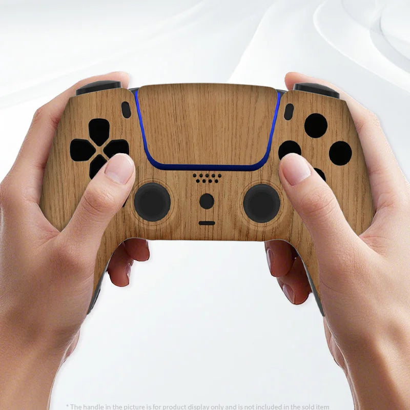 Redesigned and replaced front shell touchpad compatible with PS5 controller BDM-010, 020, 030, 040, 050-Wood grain pattern