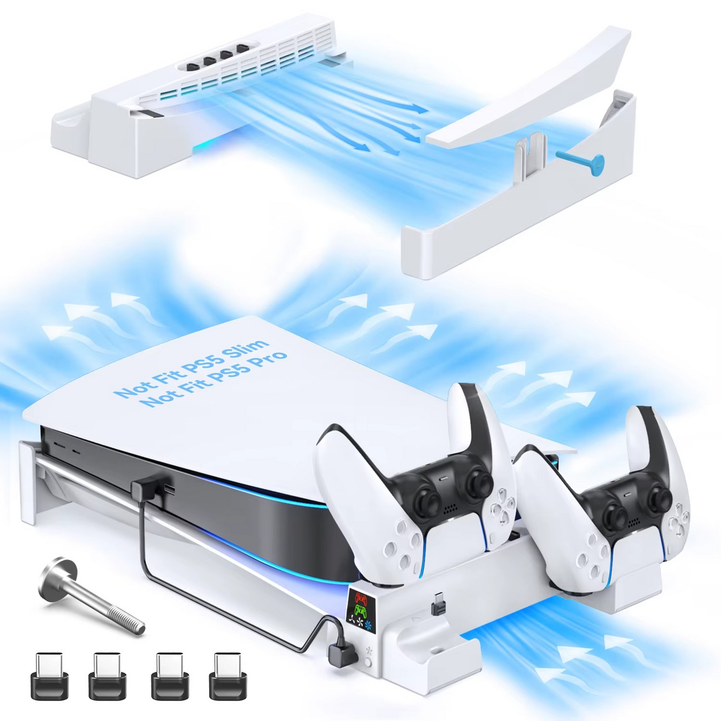 Stazione di Raffreddamento Silenziosa e Supporto per PlayStation 5