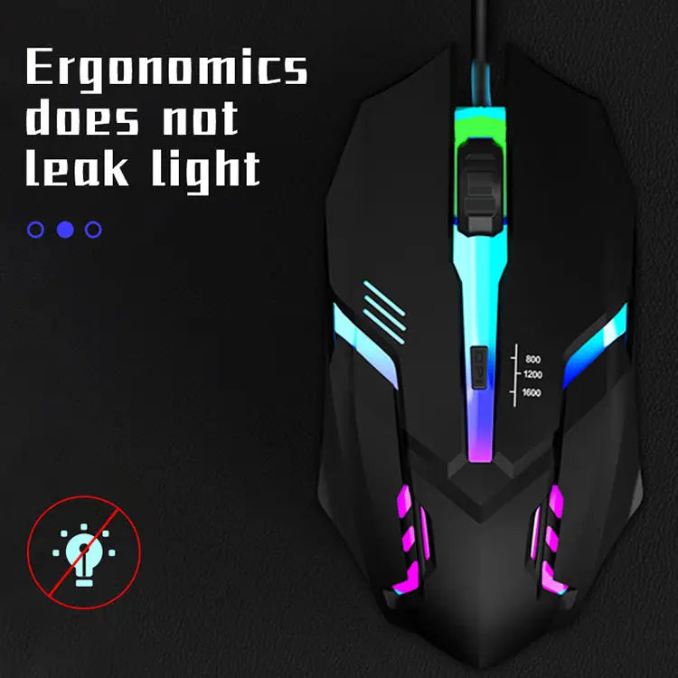 20251 PC ITLY M01 Sports LED Luminous Backlit USB Wired Gaming Mouse for Desktop PC Laptop Office Computer Gaming Mouse