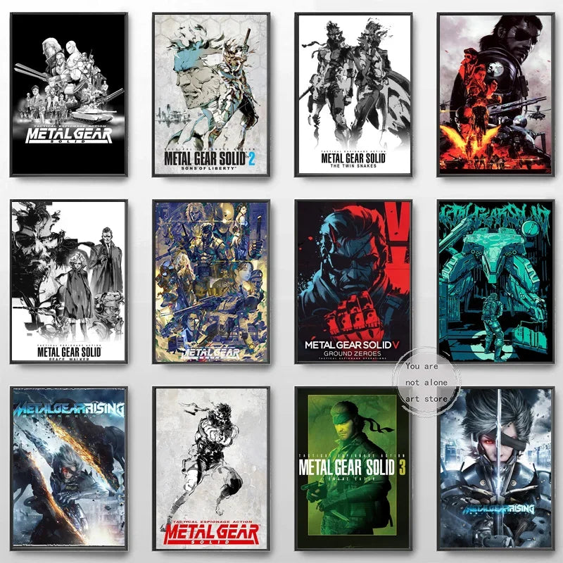 Metal Gear Solid Series Art Poster - Canvas Print Wall Decor for Game Enthusiasts