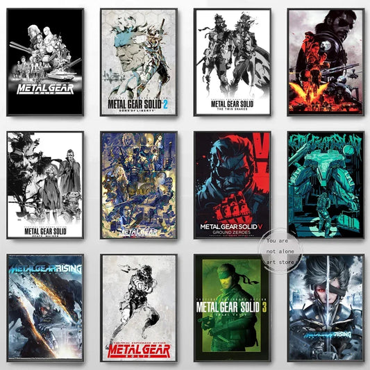 Metal Gear Solid Series Art Poster - Canvas Print Wall Decor for Game Enthusiasts