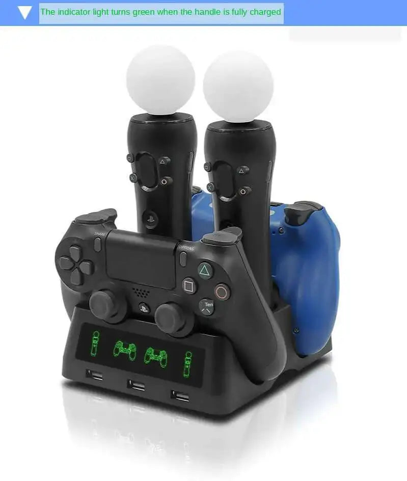4 in 1 Desk Charger Dock Quad Charging Station for PS Move Motion and PS4 Controller Playstation 4 PS4 Slim PS4 Pro