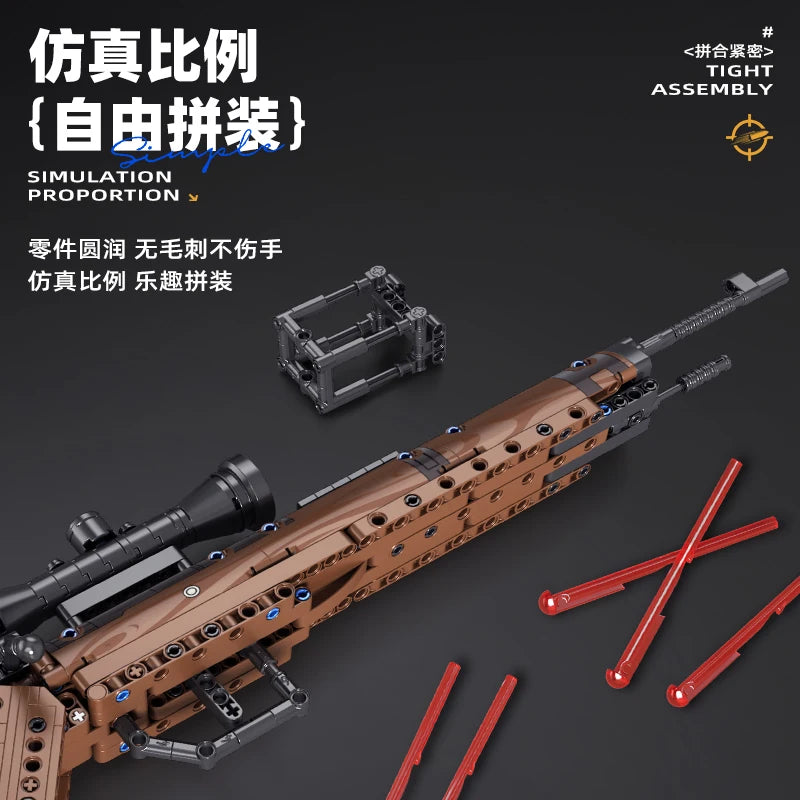 98K Assault Rifle Model Building Blocks Military Army Weapon Pistol Building Block Imitation Gun Brick Toy for Boys Kids Gift