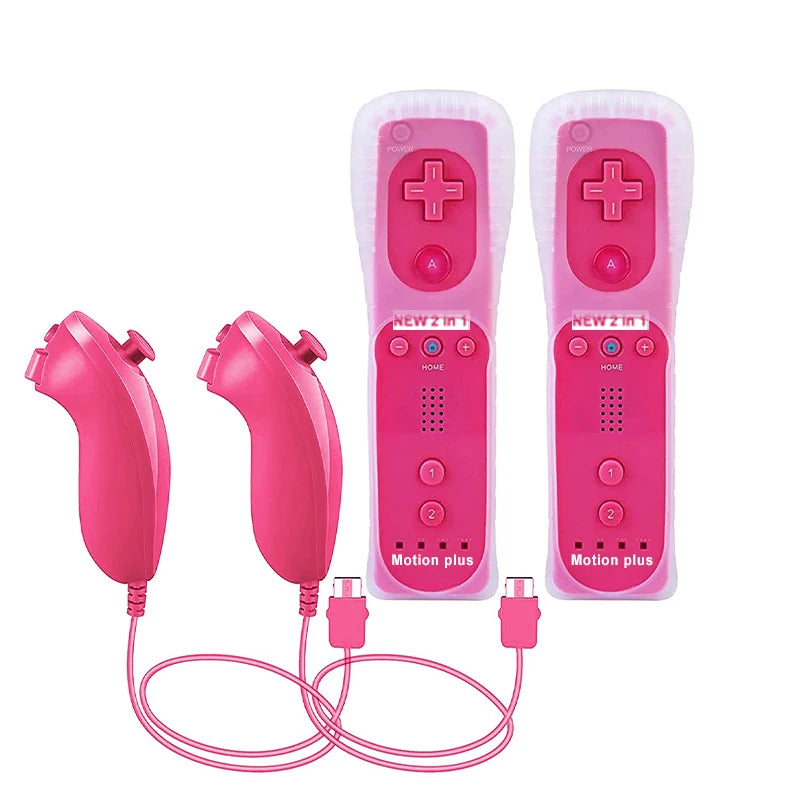 1 Set/2 Set Remote Controller with Nunchuck Controller for Wii Games Control for Wii Console Wireless Gamepad with Motion Plus