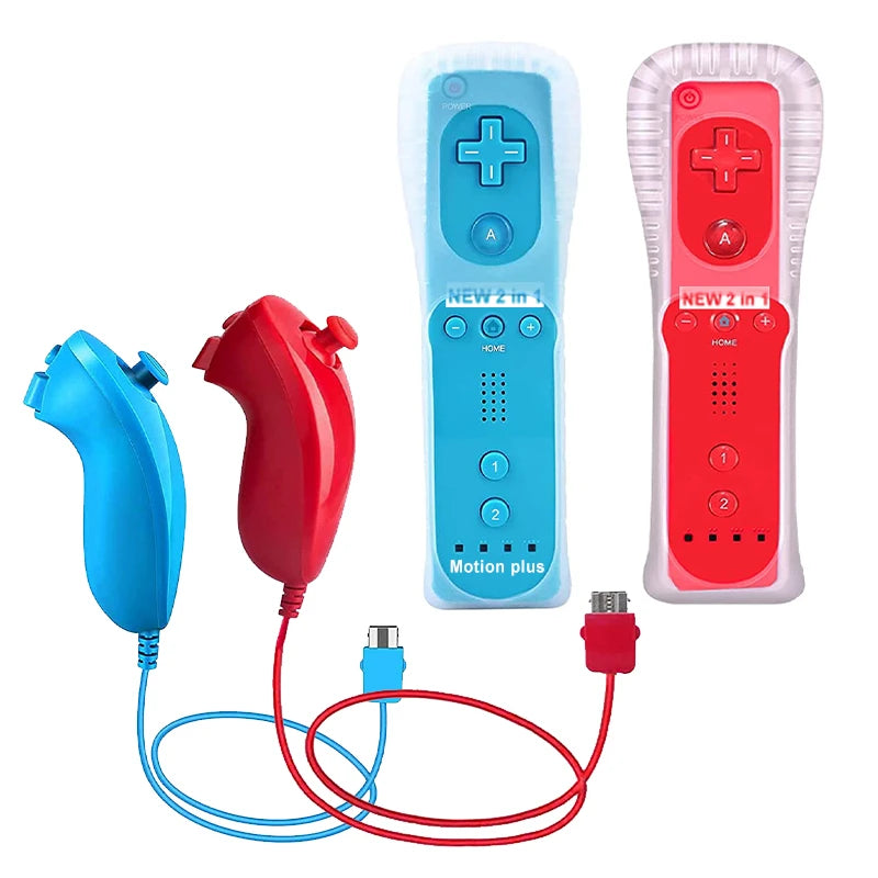 1 Set/2 Set Remote Controller with Nunchuck Controller for Wii Games Control for Wii Console Wireless Gamepad with Motion Plus