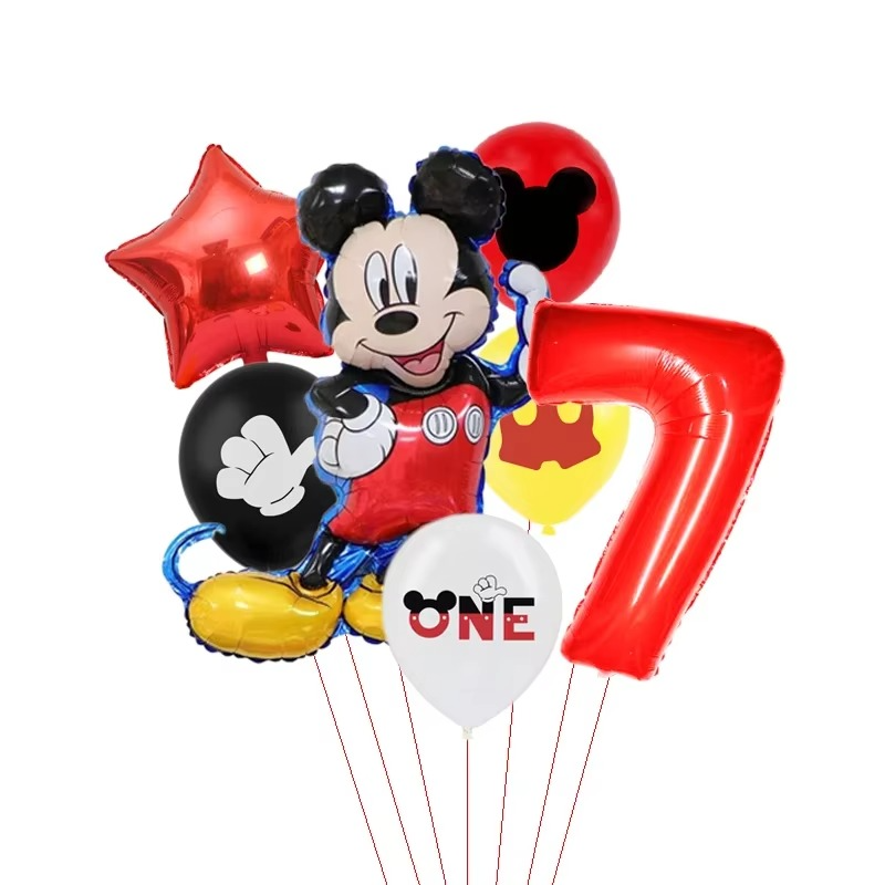Set 7 Palloncini di Mickey Mouse - Ideale per Feste di Compleanno