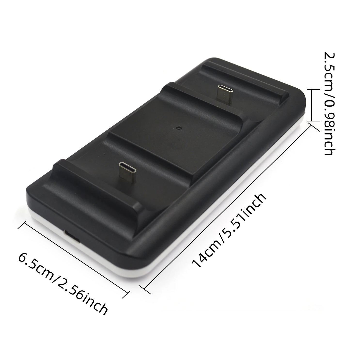 The charger is suitable for PS5 game controllers, supports 2 PS5 controllers to charge, with charging indicator/USB cable