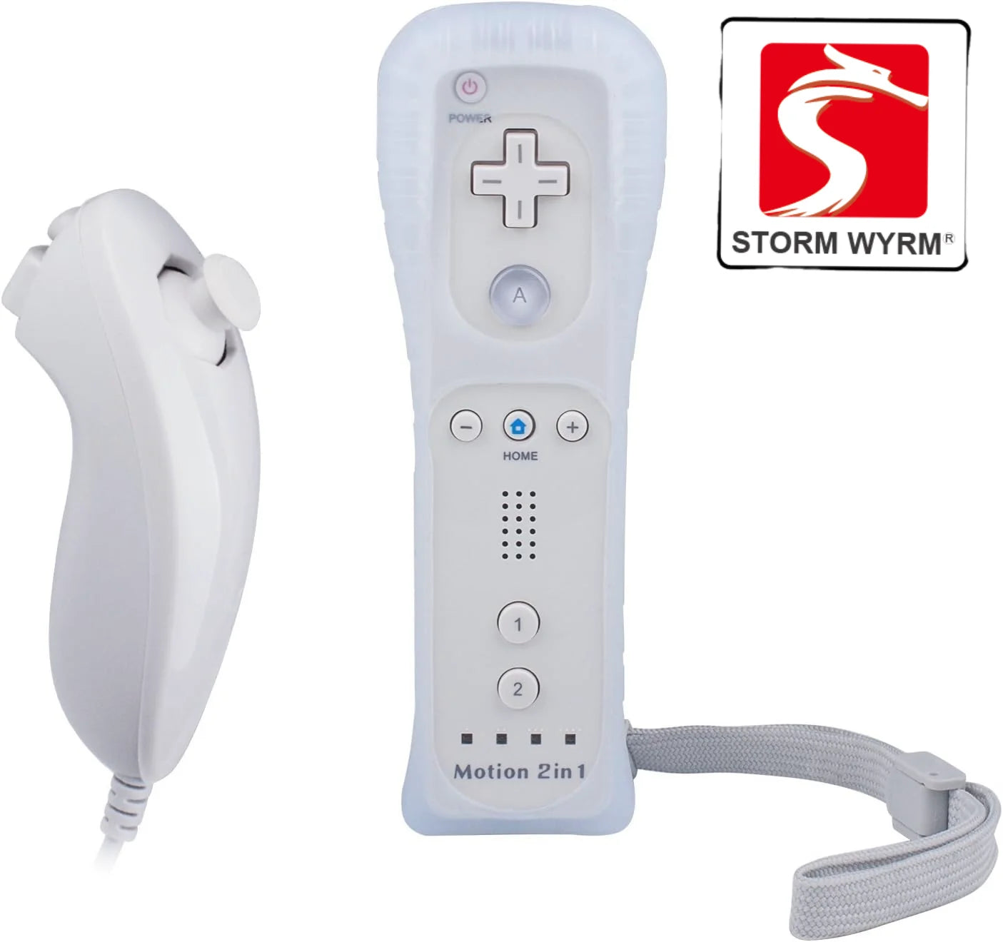 STORM WYRM Controllers Compatible for wii and Wii U with Built in Motion Plus,Controller with Silicone Case and Wrist WU001